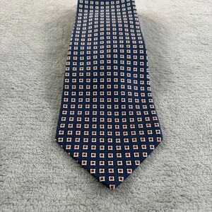 Vintage Polo Ralph Lauren Men‎ Neck Tie Blue Red Geometric USA Hand Made Silk